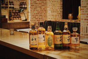 Bottles of Japanese Whiskey